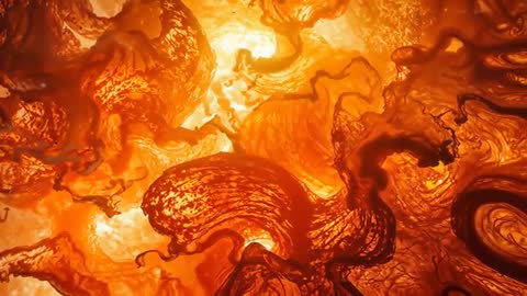 Undulating Abstract Orange Fluid in Luminescent Dance
