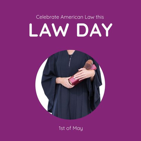 caucasian female lawyer with book and gavel celebrating law day - Download Free Stock Templates Pikwizard.com