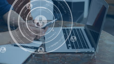 Digital Communication Concept with Network Connections