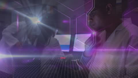 Innovative Scientist Researching Futuristic Data Analytics in Laboratory