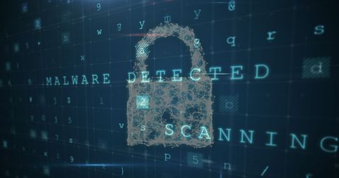 Digital Lock Icon Signifying Malware Detected - Download Free Stock Images Pikwizard.com