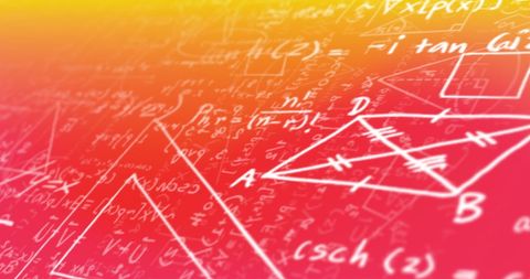 Geometric Diagrams and Formulas on Vibrant Gradient Background - Download Free Stock Images Pikwizard.com