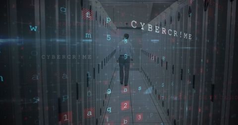 Surveillance in Data Center with Cybercrime Alert - Download Free Stock Images Pikwizard.com