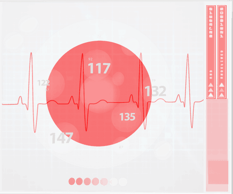 Transparent Moving EKG Heartbeat Visualization with Red Color Indicators - Download Free Stock Videos Pikwizard.com
