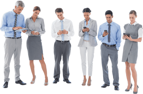 transparent group of business professionals using smartphones - Download Free Stock Videos Pikwizard.com
