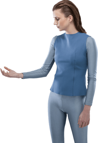 Caucasian Woman in Blue Suit Raising Hand on Transparent Background - Download Free Stock Videos Pikwizard.com