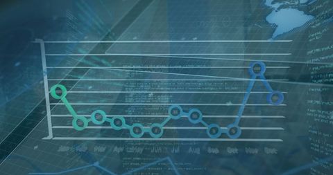 Digital Interface with Data Analysis and Graph on Blue Background - Download Free Stock Images Pikwizard.com