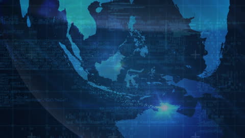 Futuristic Globe with Digital Data Overlay and Blue Technology Theme