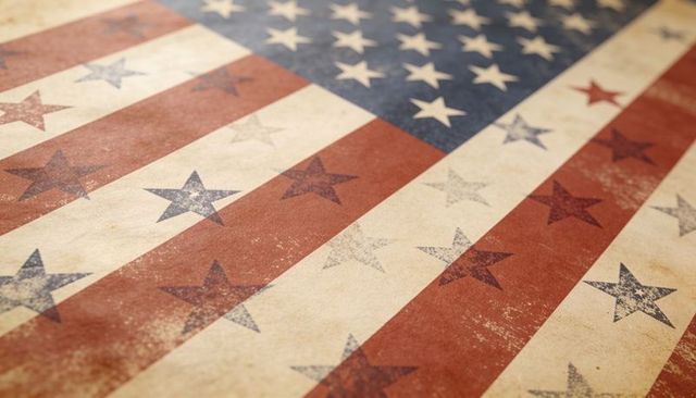 Worn american flag pattern showing distressed vintage stars and stripes texture grunge