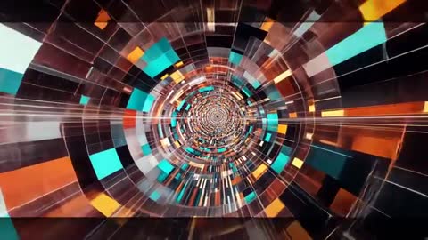 Dynamic Journey Through Futuristic Digital Tunnel Animation
