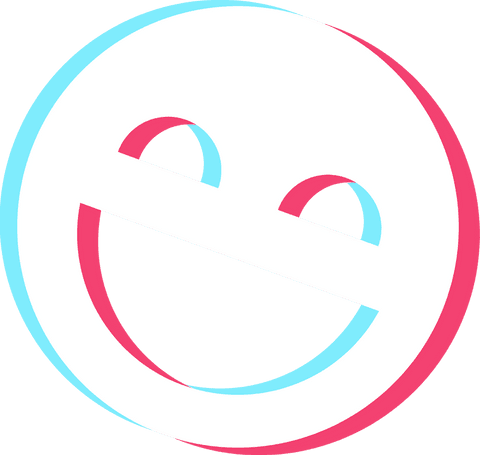 transparent emoticon face with glitch-style cyan-magenta outlines - Download Free Stock Videos Pikwizard.com