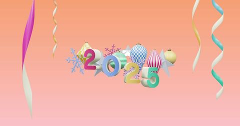 Colorful New Year 2025 Celebration with Festive Decorations