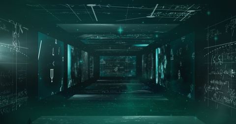 Futuristic Digital Tunnel with Scientific Data Visualization - Download Free Stock Images Pikwizard.com