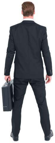 transparent rear view businessman holding briefcase - Download Free Stock Videos Pikwizard.com