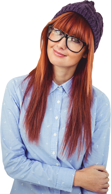 Smiling Hipster Woman with Transparent Background - Download Free Stock Videos Pikwizard.com