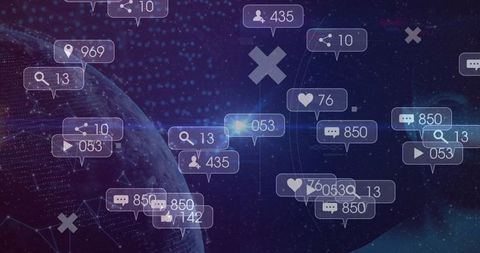 Futuristic Planetary Network with Social Media Notifications