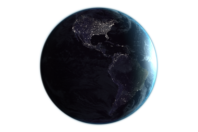 Transparent Earth from Space with Night Lights - Download Free Stock Videos Pikwizard.com