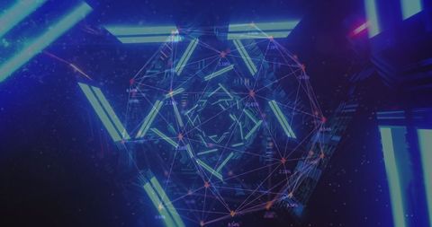 Abstract Digital Network with Globe and Hand, Global Data Concept