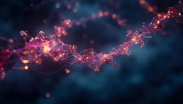 Futuristic Neon Network with Glowing Nodes and Digital Connectivity