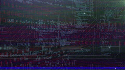 Futuristic Data Processing with Network Connections Animation