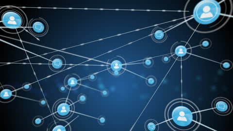 Digital Networking Concept with Connected Profile Icons