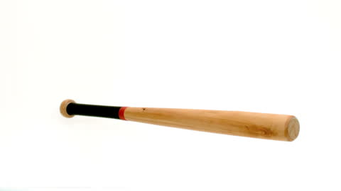 Baseball Bat Falling with Isolated White Background