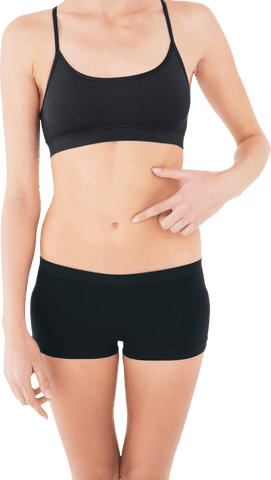 Transparent Fit Woman in Workout Attire Touching Abdomen - Download Free Stock Videos Pikwizard.com