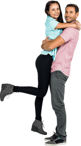 Smiling Couple Embracing Confidently on Transparent Background - Download Free Stock Videos Pikwizard.com