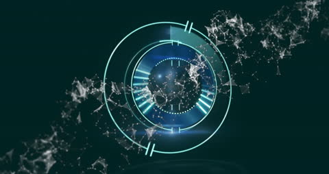 Futuristic DNA Helix with Digital Interface Effects