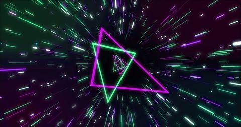 Neon Triangles and Light Trails on Dark Background - Download Free Stock Images Pikwizard.com
