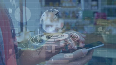 Futuristic Technology Interface Display Over Smartphone