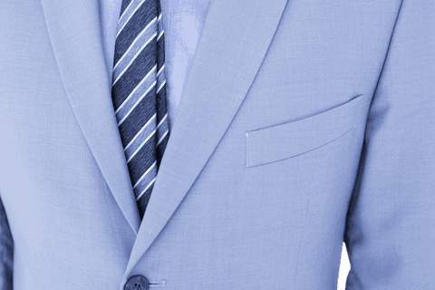 Midsection of Businessman Showing Modern Blue Suit and Tie on Transparent Background