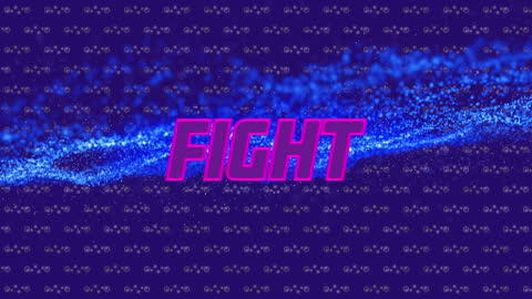 Bold Fight Text on Dynamic Digital Wave Background