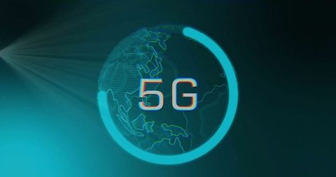 5G Network Global Connection with Digital Globe and Light Effects