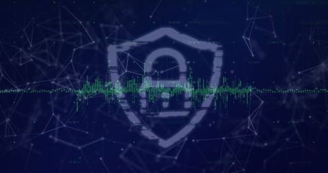 Digital Security Shield with Lock and Network Waveform for Cybersecurity - Download Free Stock Images Pikwizard.com