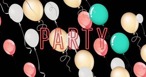 Colorful Party Balloons with Bright Celebratory Theme
