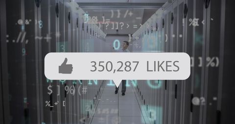 Social Media Engagement Concept at Data Center