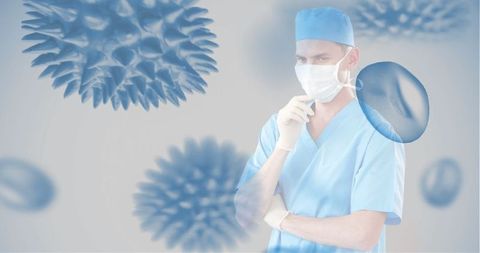 Healthcare Professional Contemplating Virus Surroundings