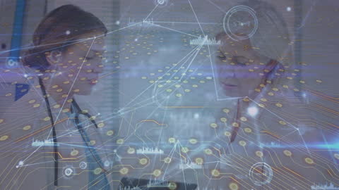 Healthcare Professionals Analyzing Digital Data Networks