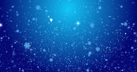 Stylized Snowflakes on Gradient Blue Winter Backdrop