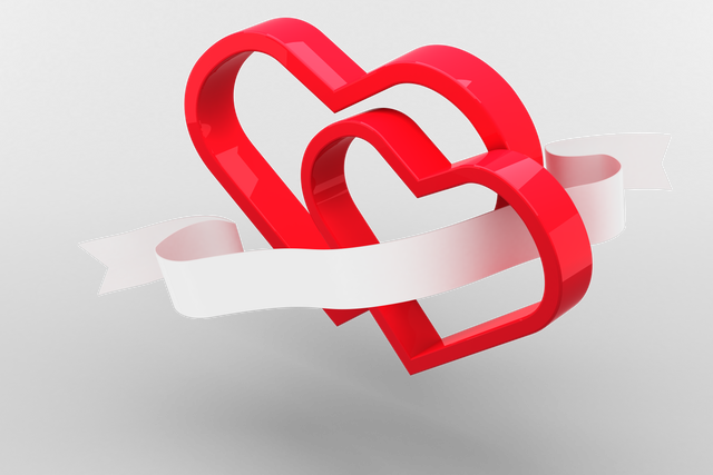 Red Hearts with Ribbon Isolated on Transparent Background - Download Free Stock Videos Pikwizard.com