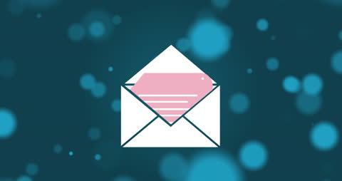 Animated Envelope Icon on Digital Background