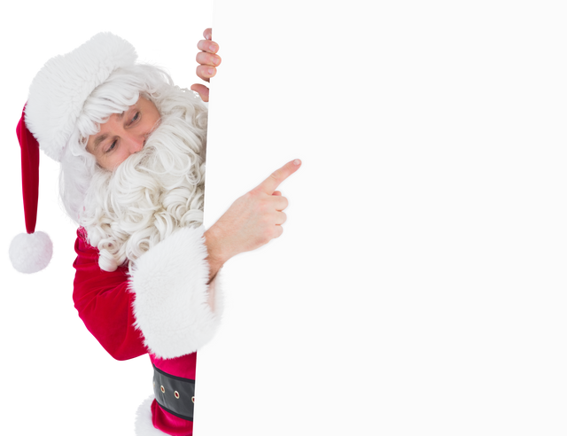 Transparent Holiday Santa Claus Holding Blank Sign - Download Free Stock Videos Pikwizard.com