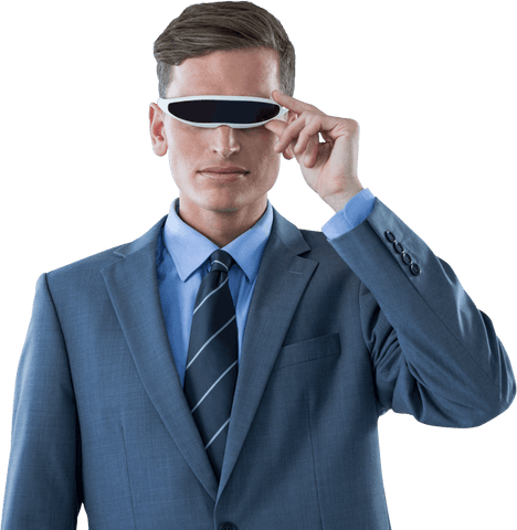 Innovative Businessman Using Transparent Virtual Reality Glasses - Download Free Stock Videos Pikwizard.com