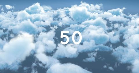 Symbolic Number Fifty Over Dreamy Cloud Background - Download Free Stock Images Pikwizard.com