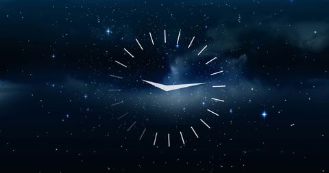 Clock Hands Moving Over Cosmic Starscape - Download Free Stock Images Pikwizard.com