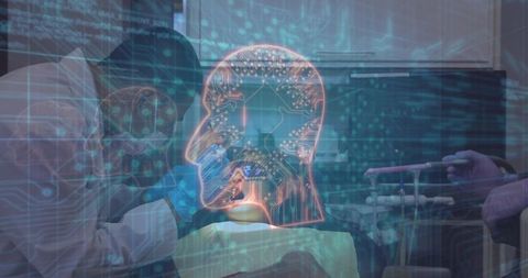 Futuristic Holographic Technology in Dental Diagnostics Scene