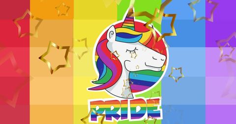 Whimsical Unicorn with Stars Celebrating LGBTQ Pride - Download Free Stock Images Pikwizard.com