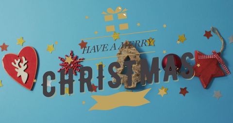 Festive Christmas Decorations with Festive Text Overlay