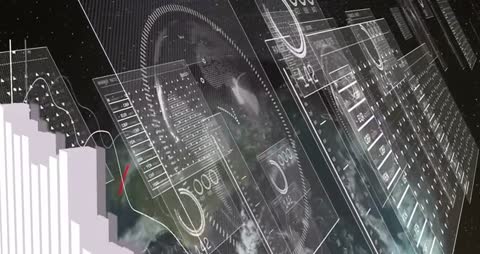 Futuristic 3D Earth with Animated Data Panels for Analytics